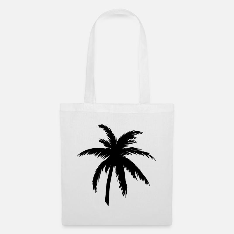 Palm Tree Silhouette Black – Tropical Style - Tote Bag - white