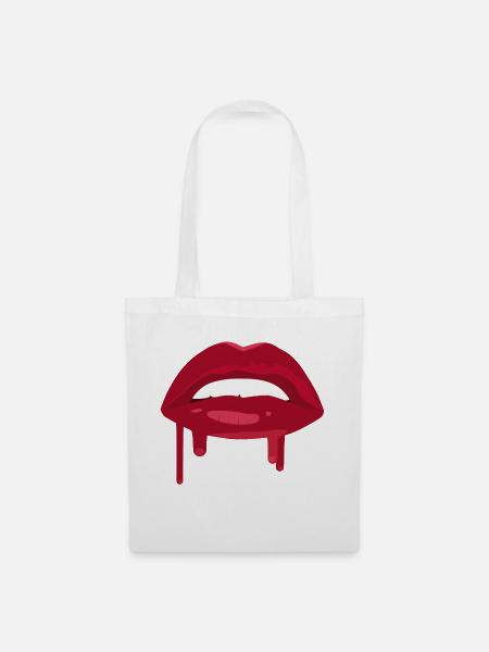 Juicy Lips Rot - Stoffbeutel - Weiß