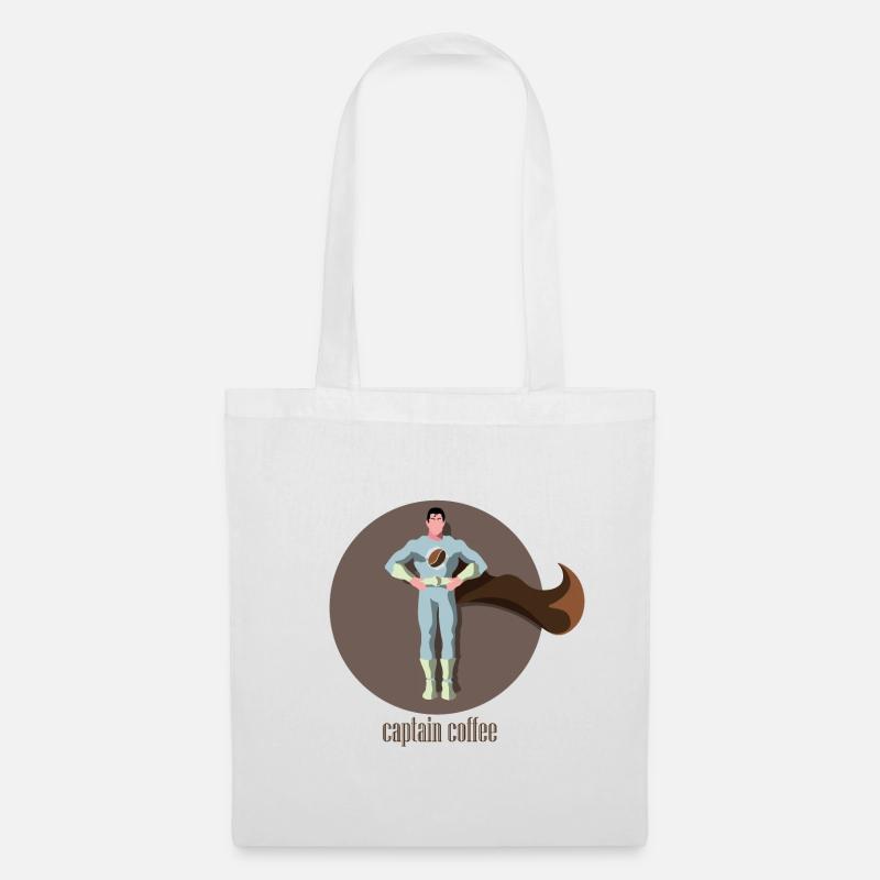 Captain Coffee - Idée cadeau de super-héros - Sac en tissu - blanc