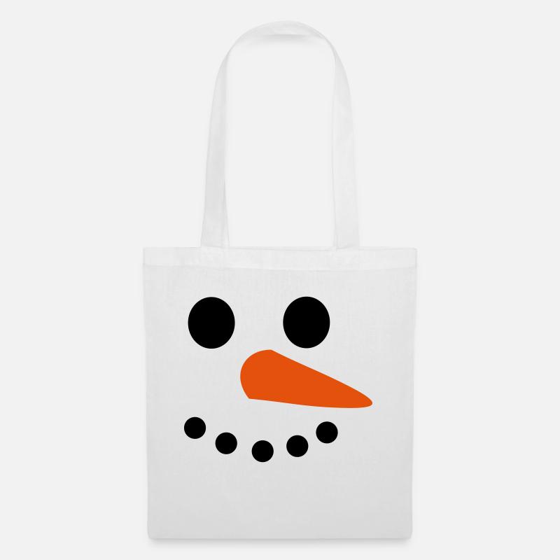 Schneemann Gesicht - Stoffbeutel - Weiß