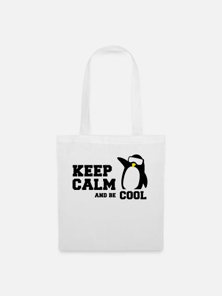 penguin keep calm - Stoffbeutel - Weiß