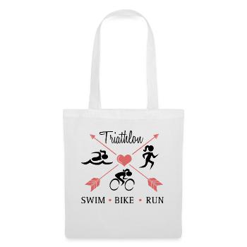 filles de triathlon rose libre - Sac en tissu - blanc - Devant