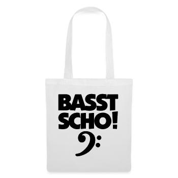 BASST SCHO! Bass Design für Bassisten - Stoffbeutel - Weiß - Vorne