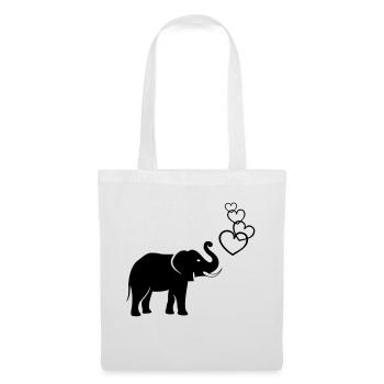 elefanten_love_02 - Sac en tissu - blanc - Devant
