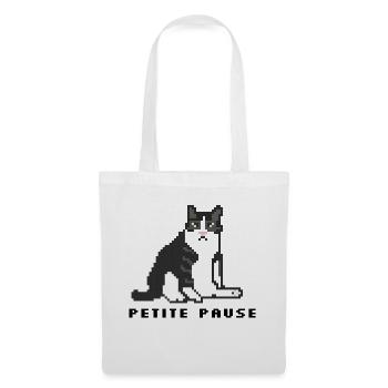 gros chat - Sac en tissu - blanc - Devant