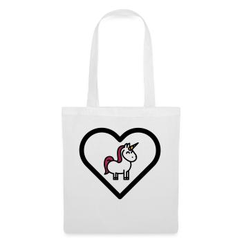 Coeur licornes licornes filles enfants mignons contes de fées - Sac en tissu - blanc - Devant