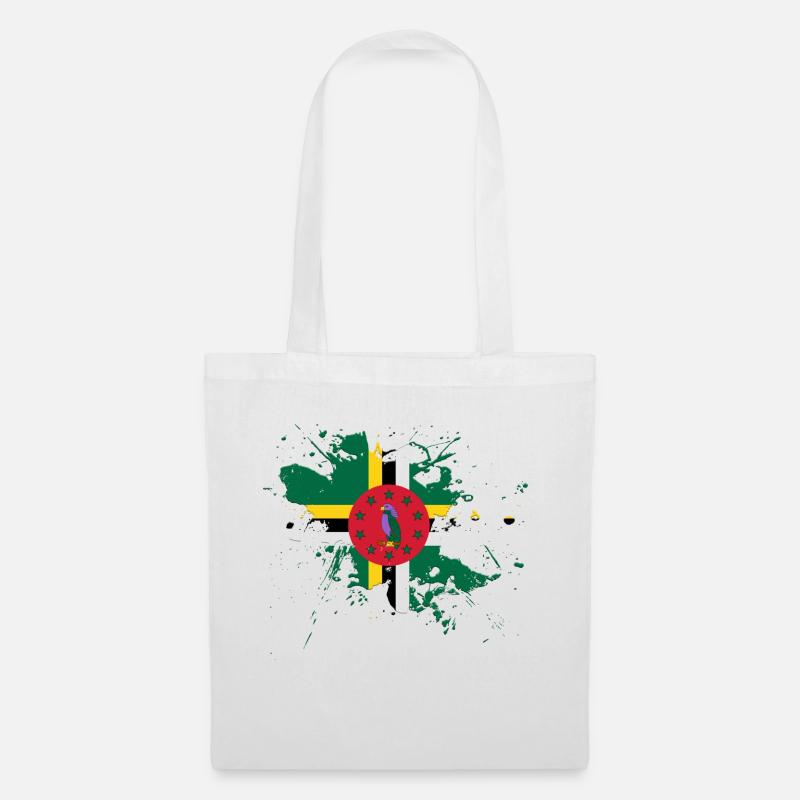 Dominica Flagge als Farbklecks - Stoffbeutel - Weiß