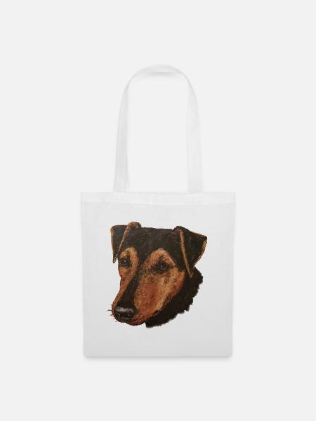Jagdterrier Portrait - Stoffbeutel - Weiß
