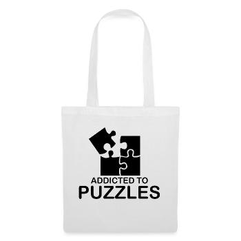Puzzle Spruch Geschenk Autsimus Puzzlen Denksport - Stoffbeutel - Weiß - Vorne