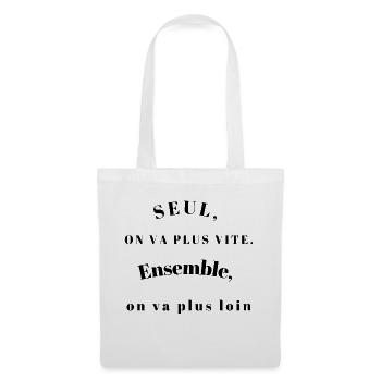 SEUL ON VA PLUS VITE - Sac en tissu - blanc - Devant