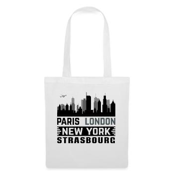 strasbourg Paris London New-York - Sac en tissu - blanc - Devant