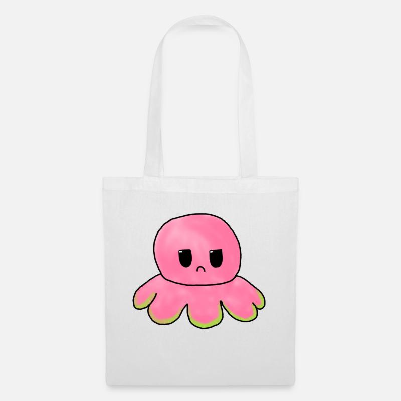 rosa Oktopus - Stoffbeutel - Weiß