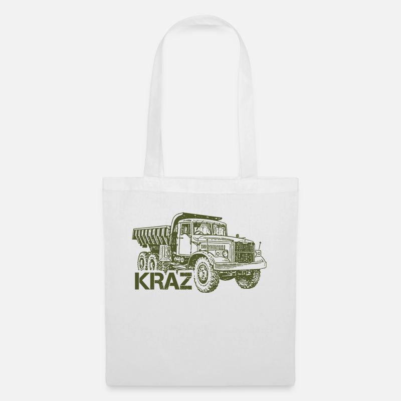 Silhouette KrAZ Truck Driver Soviet Profession USSR - Tote Bag - white