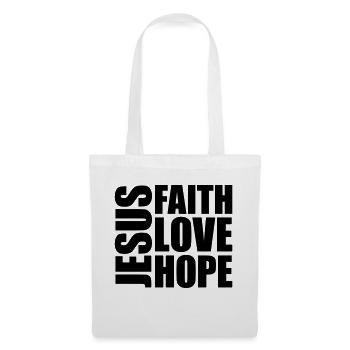 Jesus Faith Love - Stoffbeutel - Weiß - Vorne
