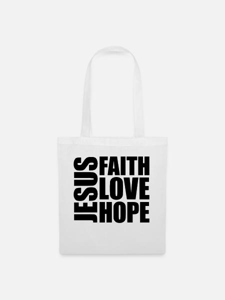 Jesus Faith Love - Stoffbeutel - Weiß