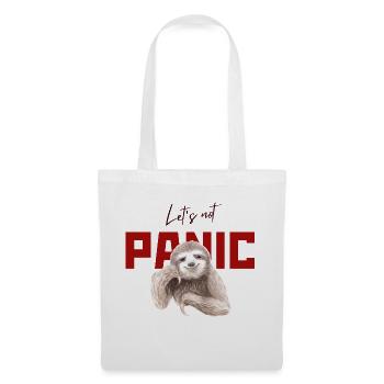 Let's Not Panic - Funny Sloth Design - Tote Bag - white - Front