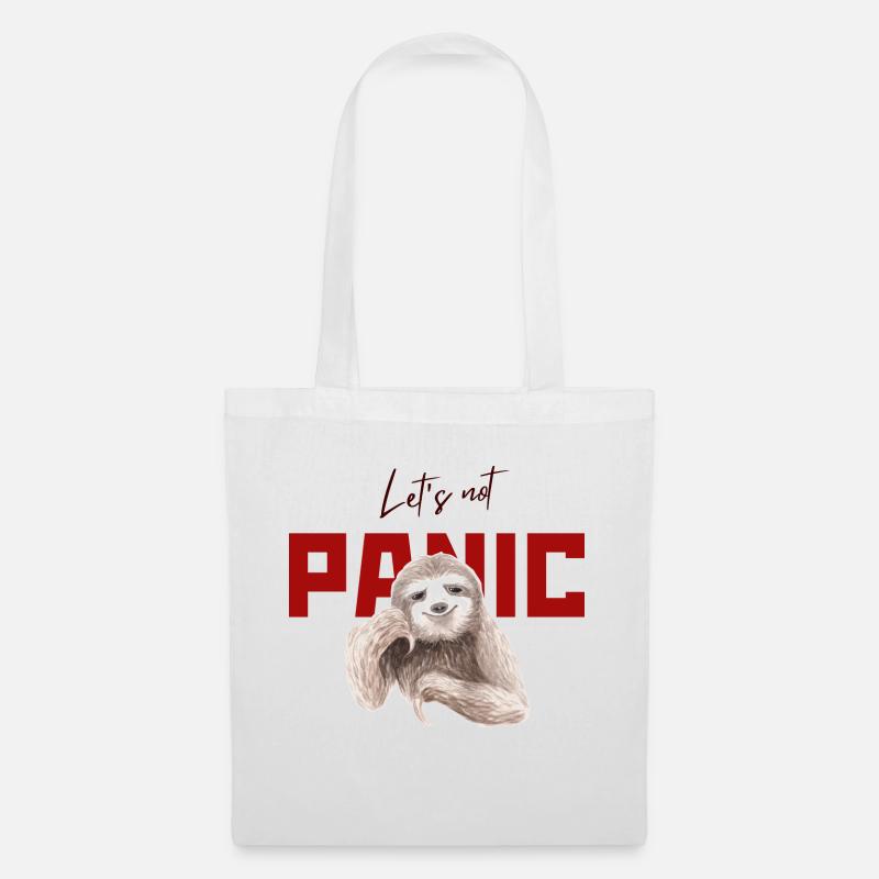 Let's Not Panic - Funny Sloth Design - Tote Bag - white