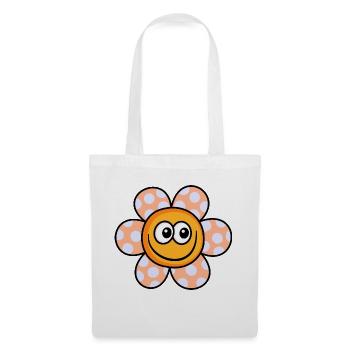 Happy Orange Daisy Flower Doodle - Tote Bag - white - Front