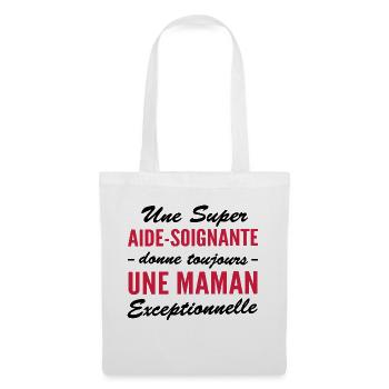super aide-soignante - maman exceptionnelle - Sac en tissu - blanc - Devant