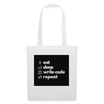 eat sleep write code repeat - Tote Bag - white - Front
