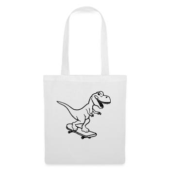 Dinosaur Skateboard Drôle d’idée cadeau - Sac en tissu - blanc - Devant