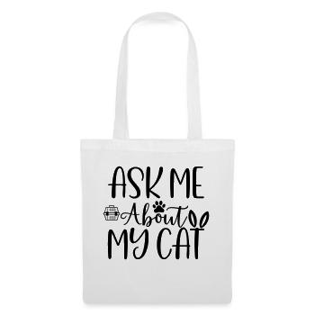 posez-moi des questions sur mon chat - demandez mon chat - Sac en tissu - blanc - Devant
