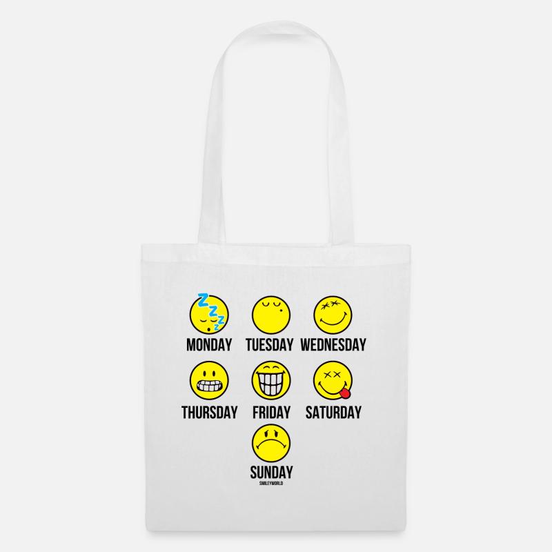 SmileyWorld Different Days, Different Emotions - Tote Bag - white