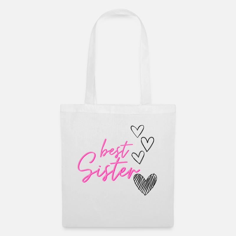 Beste Schwester Design - Stoffbeutel - Weiß