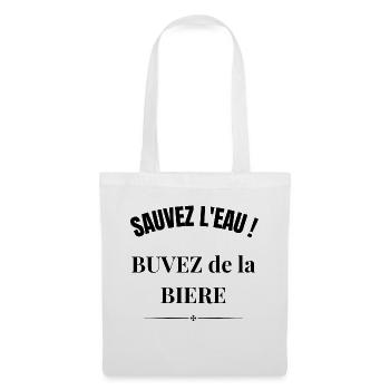 Sauvez l'eau Buvez de la Bière - Sac en tissu - blanc - Devant
