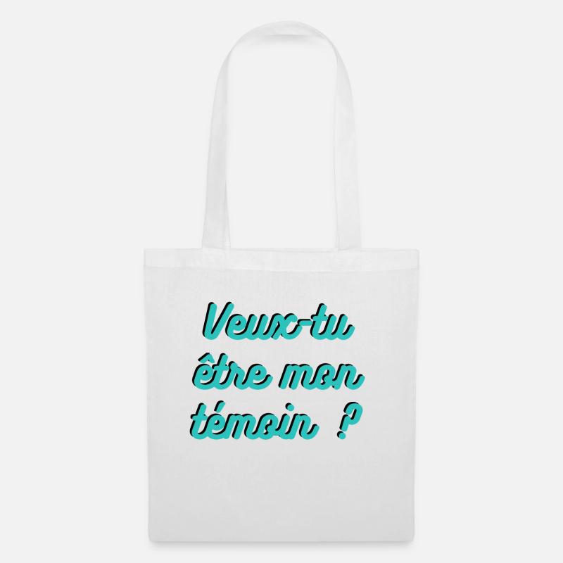 Témoin de mariage - Demande - Sac en tissu - blanc