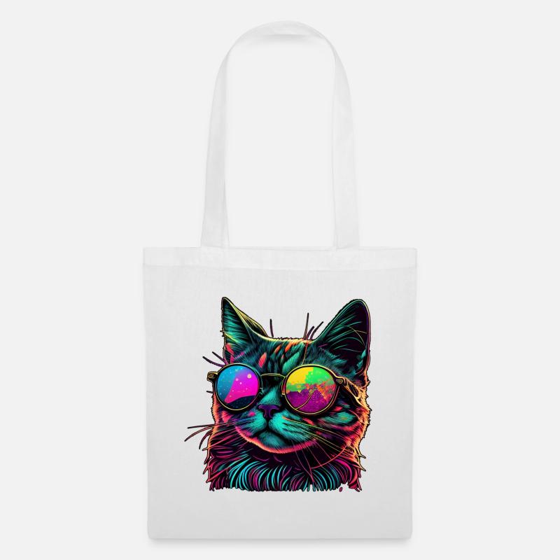 Coole Katze - Stoffbeutel - Weiß