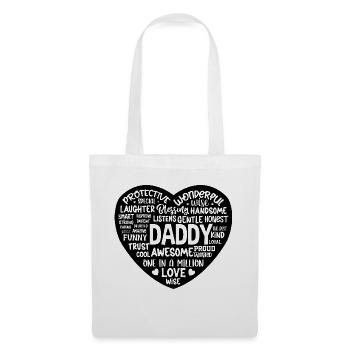 Definition von Daddy Heart Shaped Design - Stoffbeutel - Weiß - Vorne