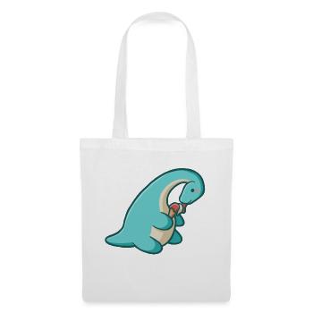 hugadino dino eats ice cream, cute dinosaur - Tote Bag - white - Front