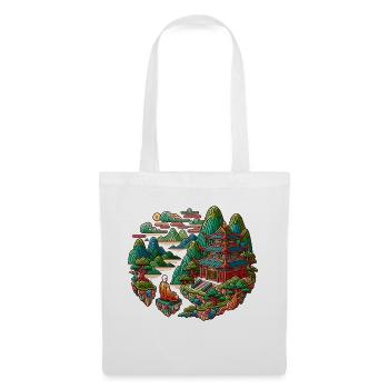 maison traditionnelle chinoise colorée - Sac en tissu - blanc - Devant
