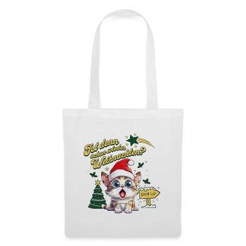 Noël Encore Chat Catmas Drôle Laid - Sac en tissu - blanc - Devant