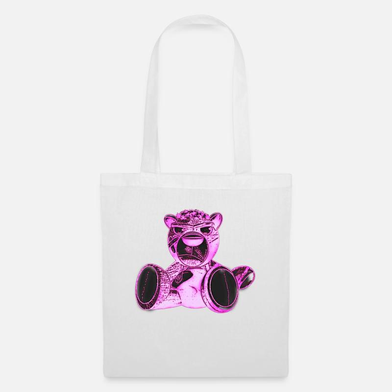 Creepy Teddy Pink - Stoffbeutel - Weiß