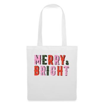 Merry and Bright - Christmas - Tote Bag - white - Front
