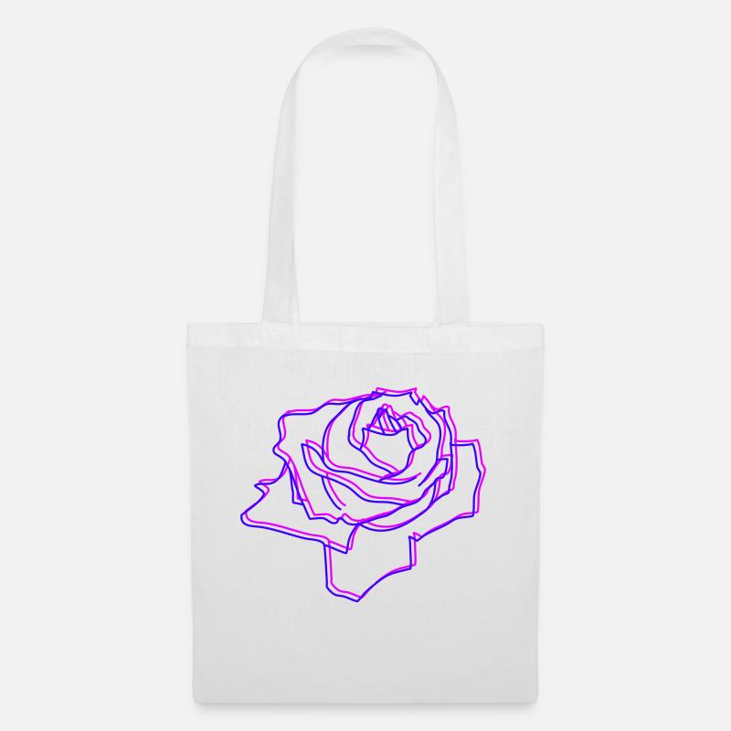 Rose - Stoffbeutel - Weiß