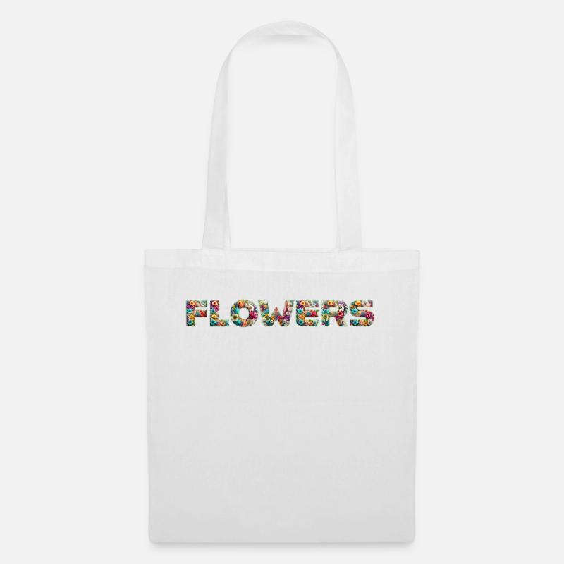 💐🌸🌻 FLOWERS - Blumen 🌻 🌸💐 - Stoffbeutel - Weiß