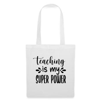 L’enseignement est mon superpouvoir - Sac en tissu - blanc - Devant