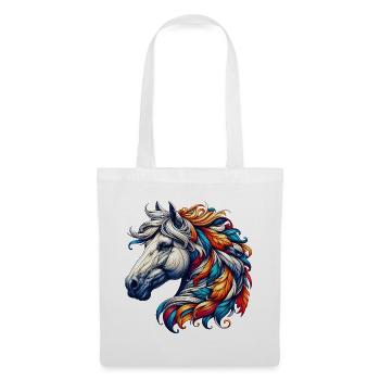 Cheval - Sac en tissu - blanc - Devant