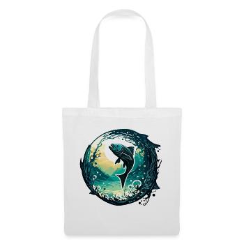 Angler Siluette / Fishing / Fish / Lake / Sport - Tote Bag - white - Front