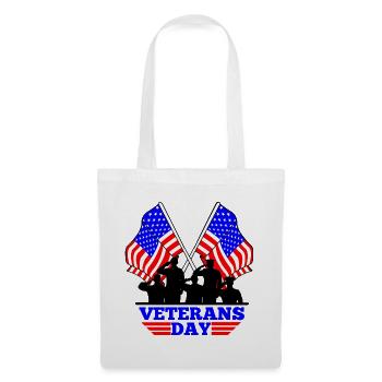 USA Flag Veterans Day Emblem - Tote Bag - white - Front