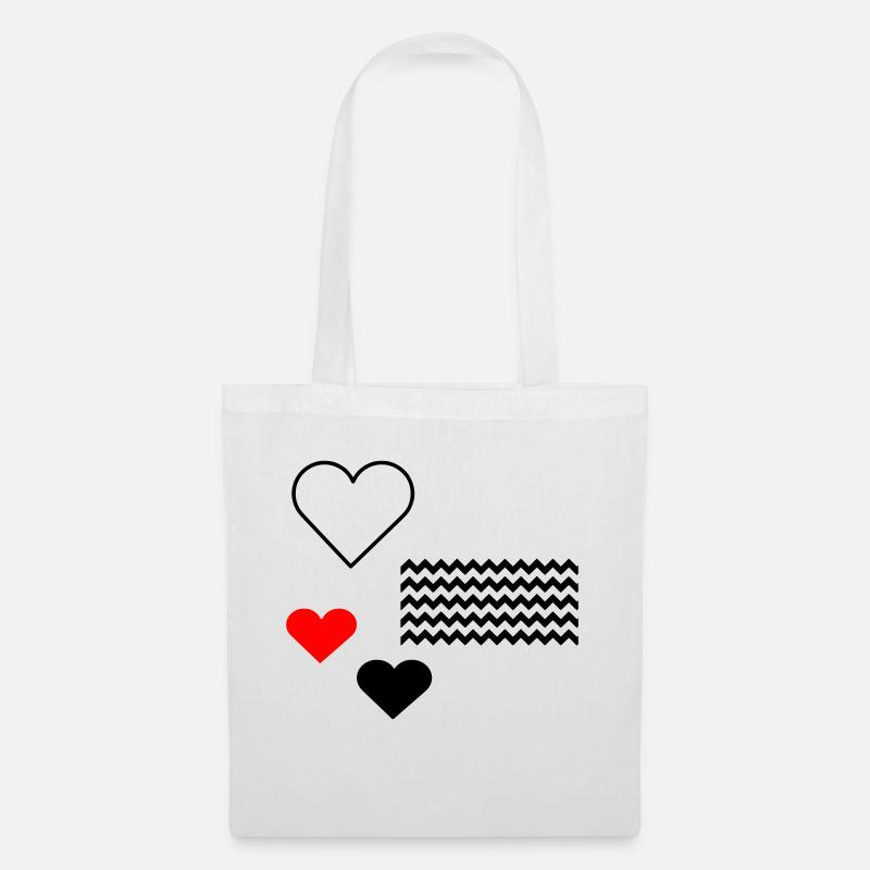 Design Herz - Stoffbeutel - Weiß