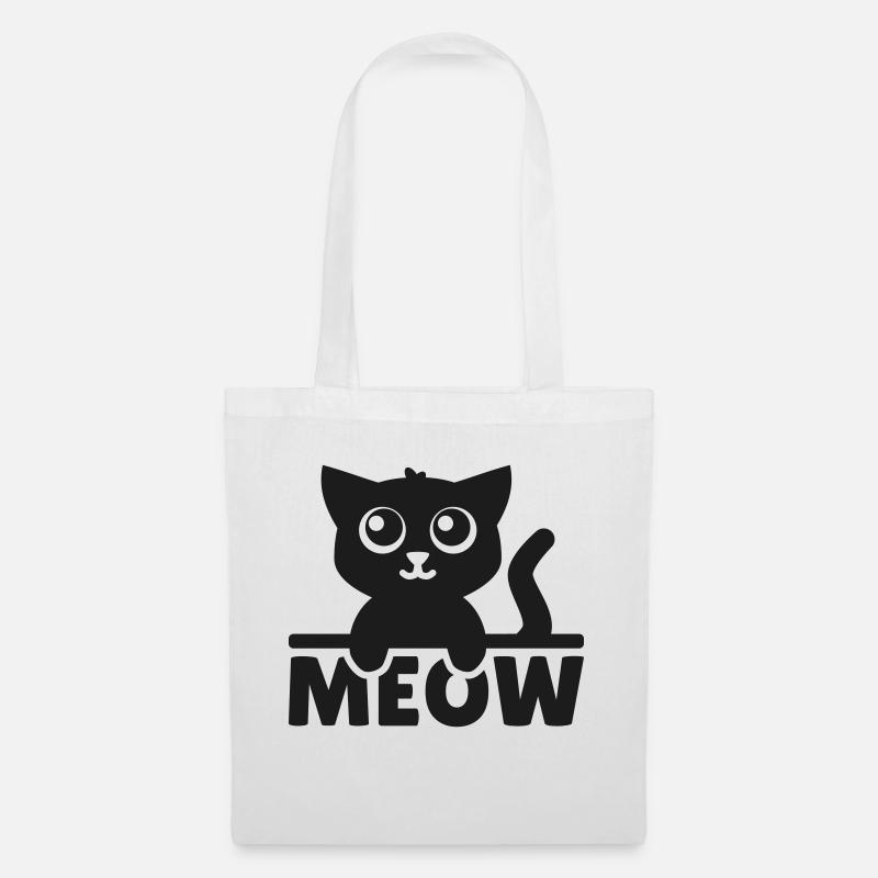 Meow - Katzenliebhaber Geschenk - Stoffbeutel - Weiß
