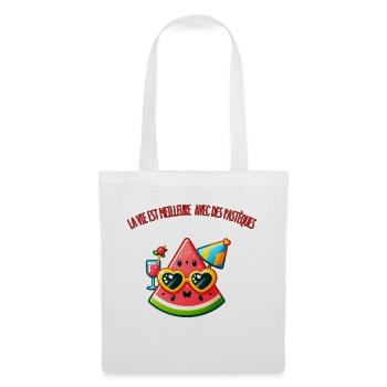 La vie est meilleure avec des pastèques - Sac en tissu - blanc - Devant
