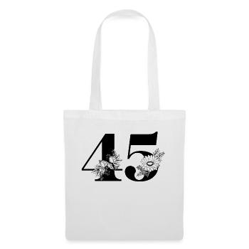 Number 45 Black Floral - 45th Floral Anniversary - Tote Bag - white - Front