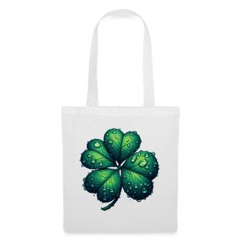 Trèfle à quatre feuilles - Sac en tissu - blanc - Devant