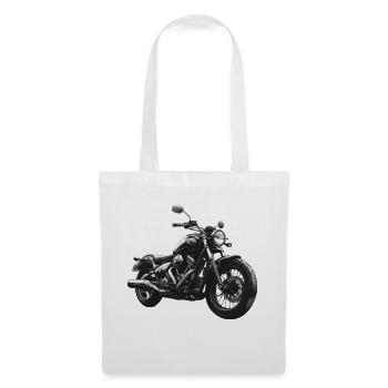 Motocyclette - Sac en tissu - blanc - Devant