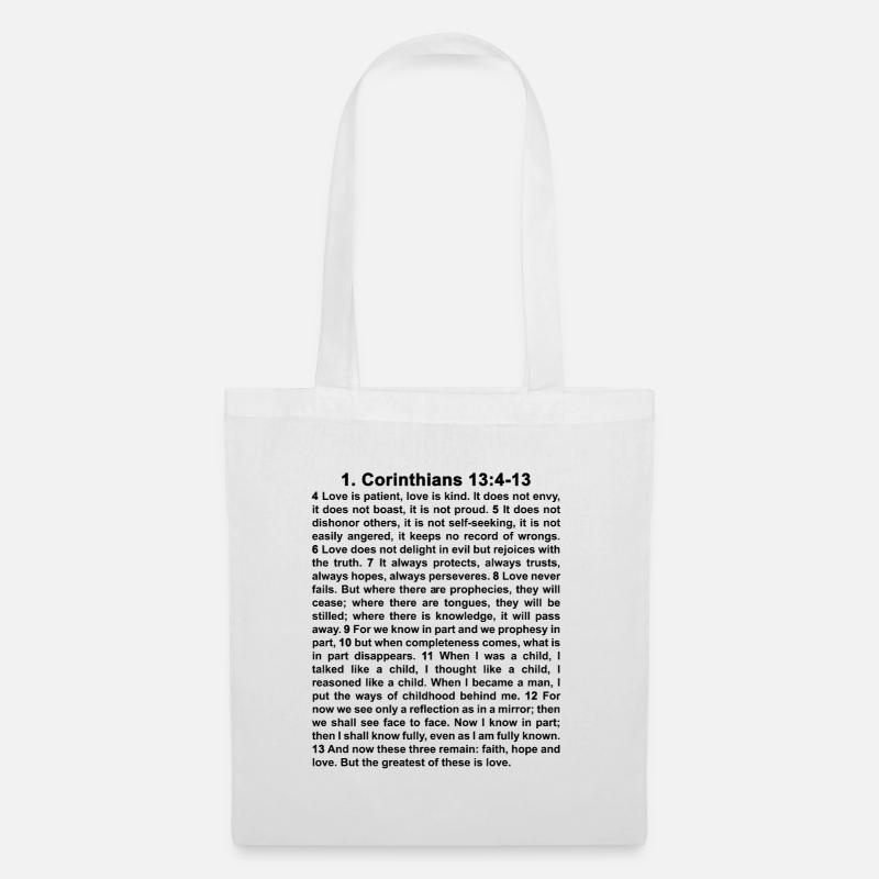 1 Corinthians 13 - Stoffbeutel - Weiß